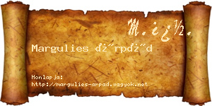Margulies Árpád névjegykártya